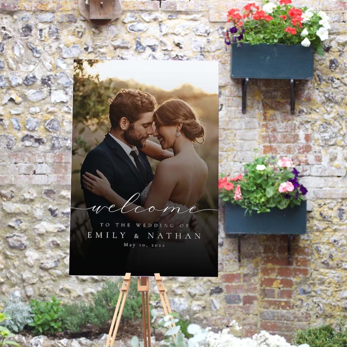 Customized Wedding Welcome Sign With Your Photo, Welcome To Our Wedding Sign, Welcome Sign For Wedding, Dusky Pink Floral, Wedding Sign, Floral Wedding Signs, Welcome Sign Wedding