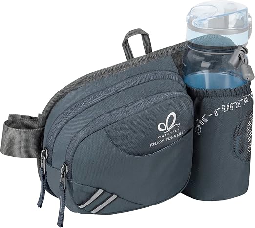 How to use WATERFLY Fanny Pack Waist Bag with Water Bottle Holder for waist packs outdoors