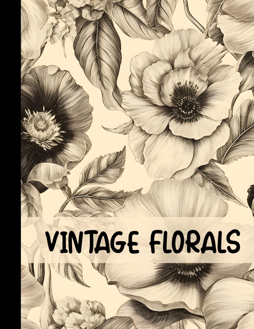 Vintage Florals: For Anxiety Relief Grayscale Adult Coloring Book