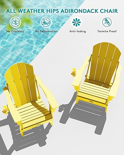 Miniatura 144 de SERWALL - Silla plegable Adirondack para patio, jardín, exterior, resistente a la intemperie, sillas para hoguera, color naranja