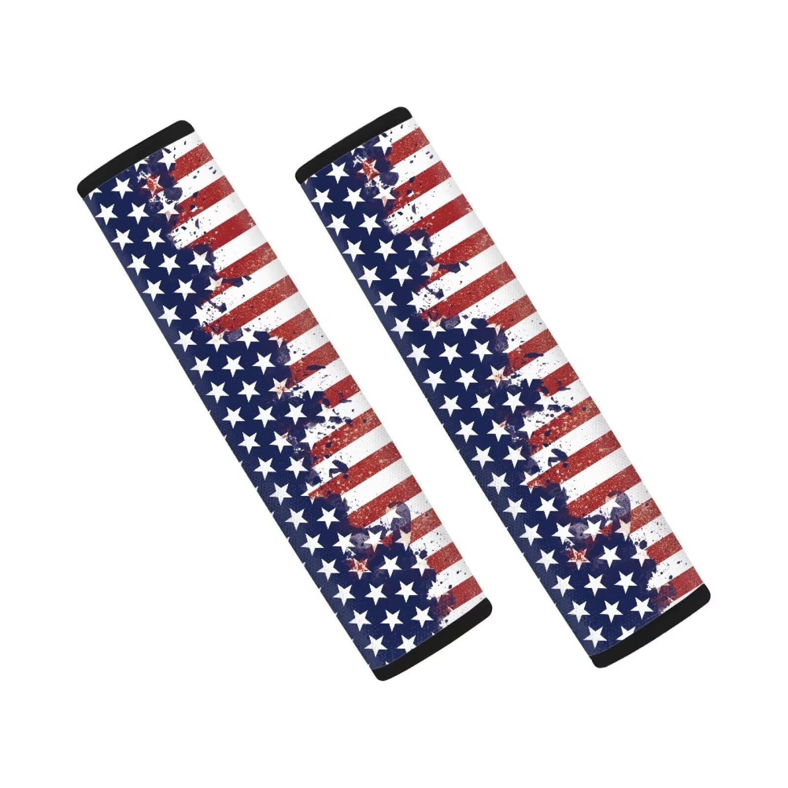 AFPANQZ America Flag Auto Seat Belt Covers Cute for Adults Children 2 Pack Safety Seatbelt Pad Cushion Kit Universal Daiper Bag Backpack Shoulder Straps Pads Comfortable