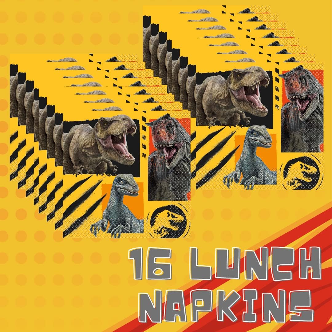Dinosaur Party! Jurassic World Birthday Party Supplies with Jurassic Park Party Decorations & Jurassic Park Plates and Napkins for Jurassic World Theme Party with Dinosaur Birthday Party Supplies