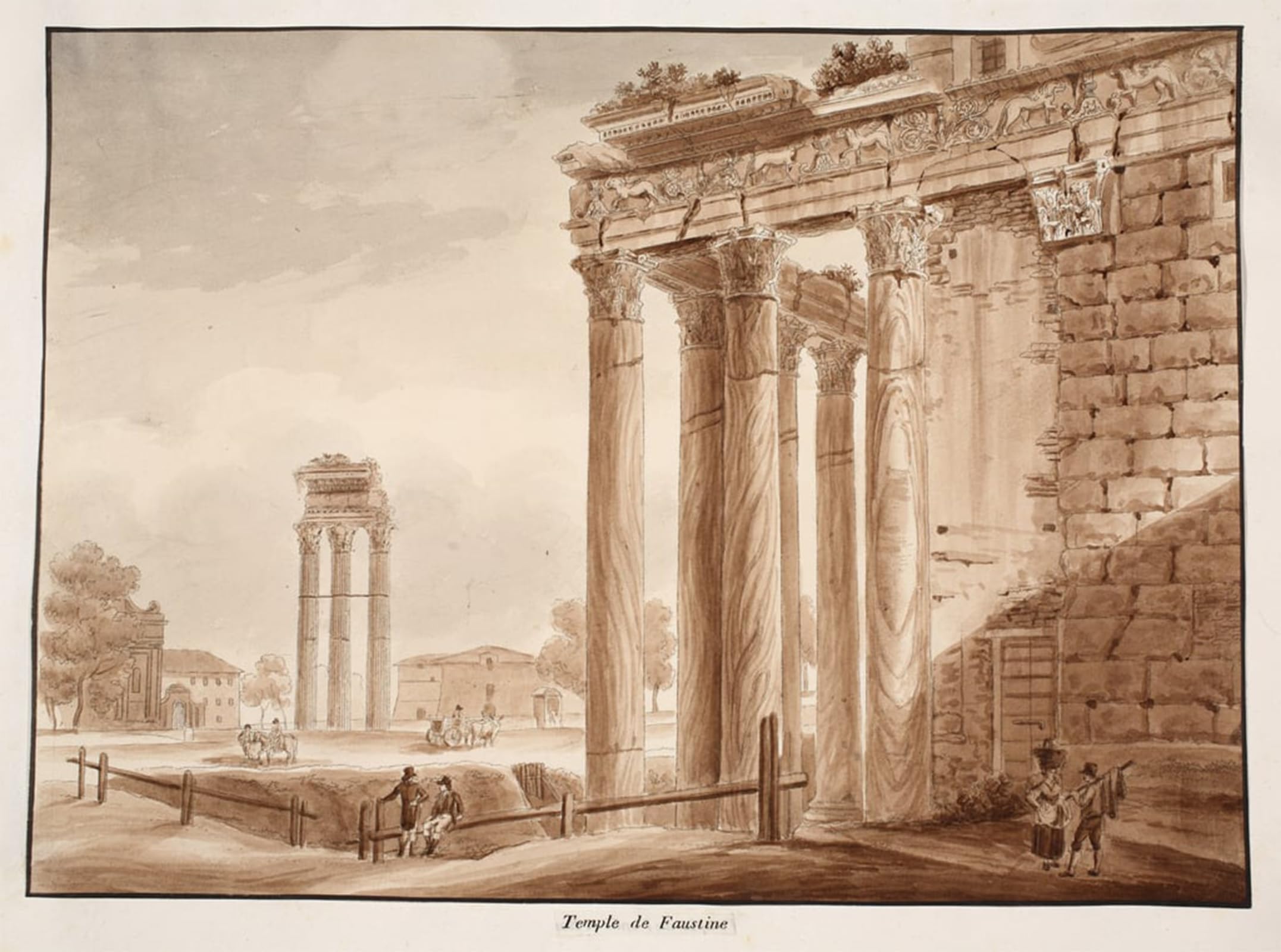Impression tableaux peinture sur toile le temple de Faustine Tofanelli