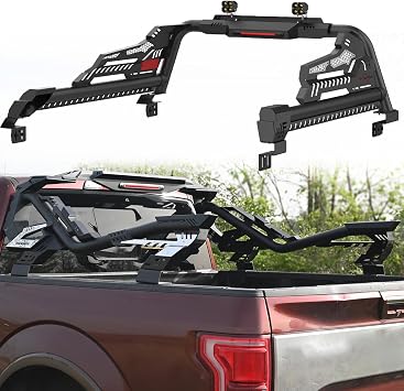 Adjustable Roll Bar for Full-Size & Mid- Size Pickup Trucks, Sport Bar Chase Rack Compatible with Dodge Ram 1500/2500/3500,Ford F-150/F-250/F-350, Toyota Tundra,GMC Sierra,Chevy Silverado,Titanra