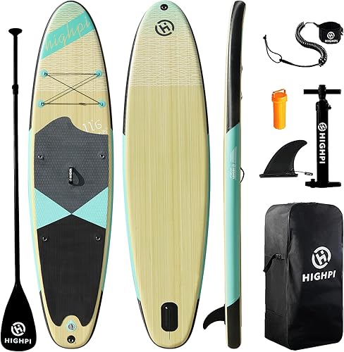 Vista 71 de Highpi Inflatable Stand Up Paddle Board for Youth and Adults – Wide Sup with Premium Accessories, Blow Up Paddleboard for Surfing, Fishing, Yoga &