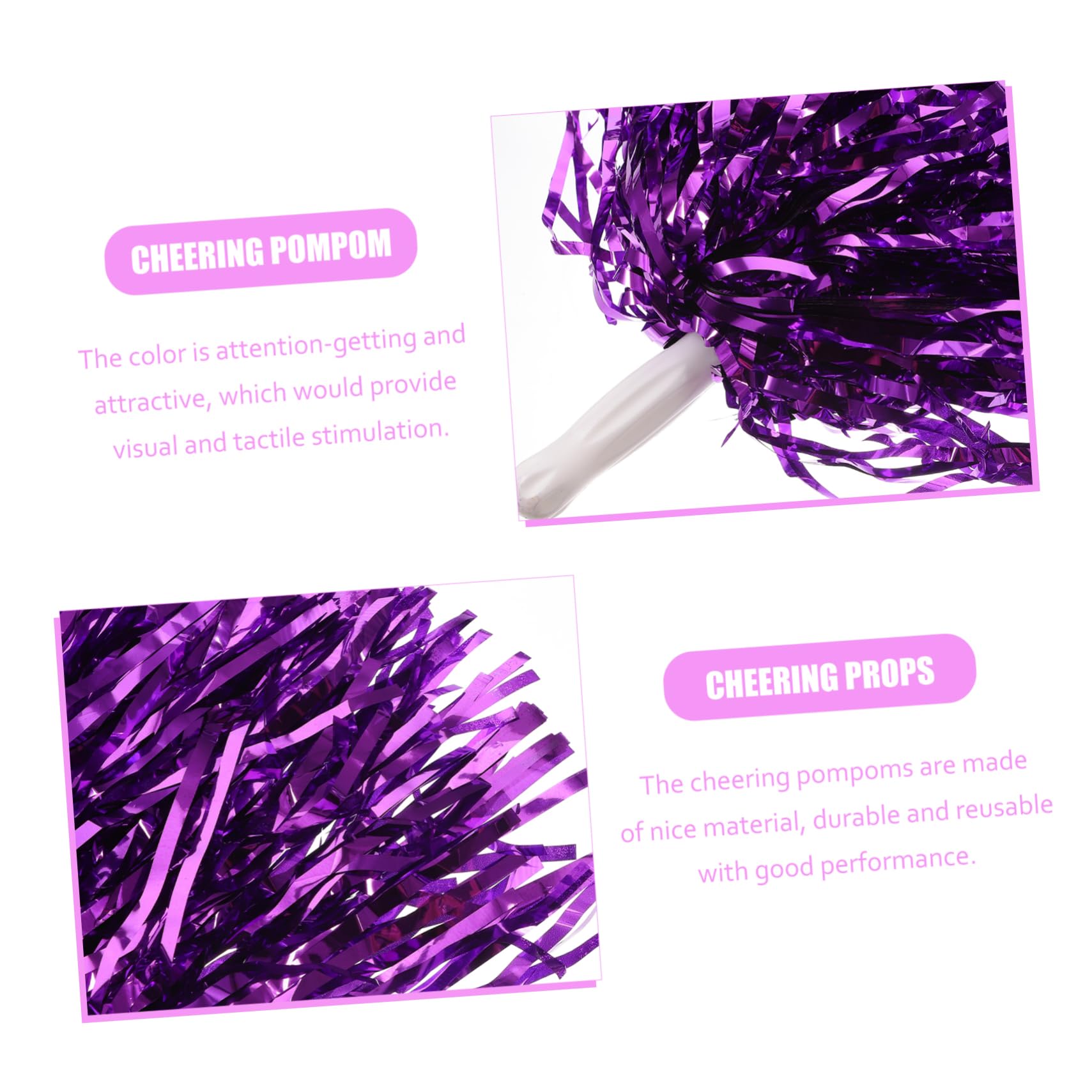 BESPORTBLE Pompons de Pom-Pom Girl pour Cheerleading 16 Pièces en PVC