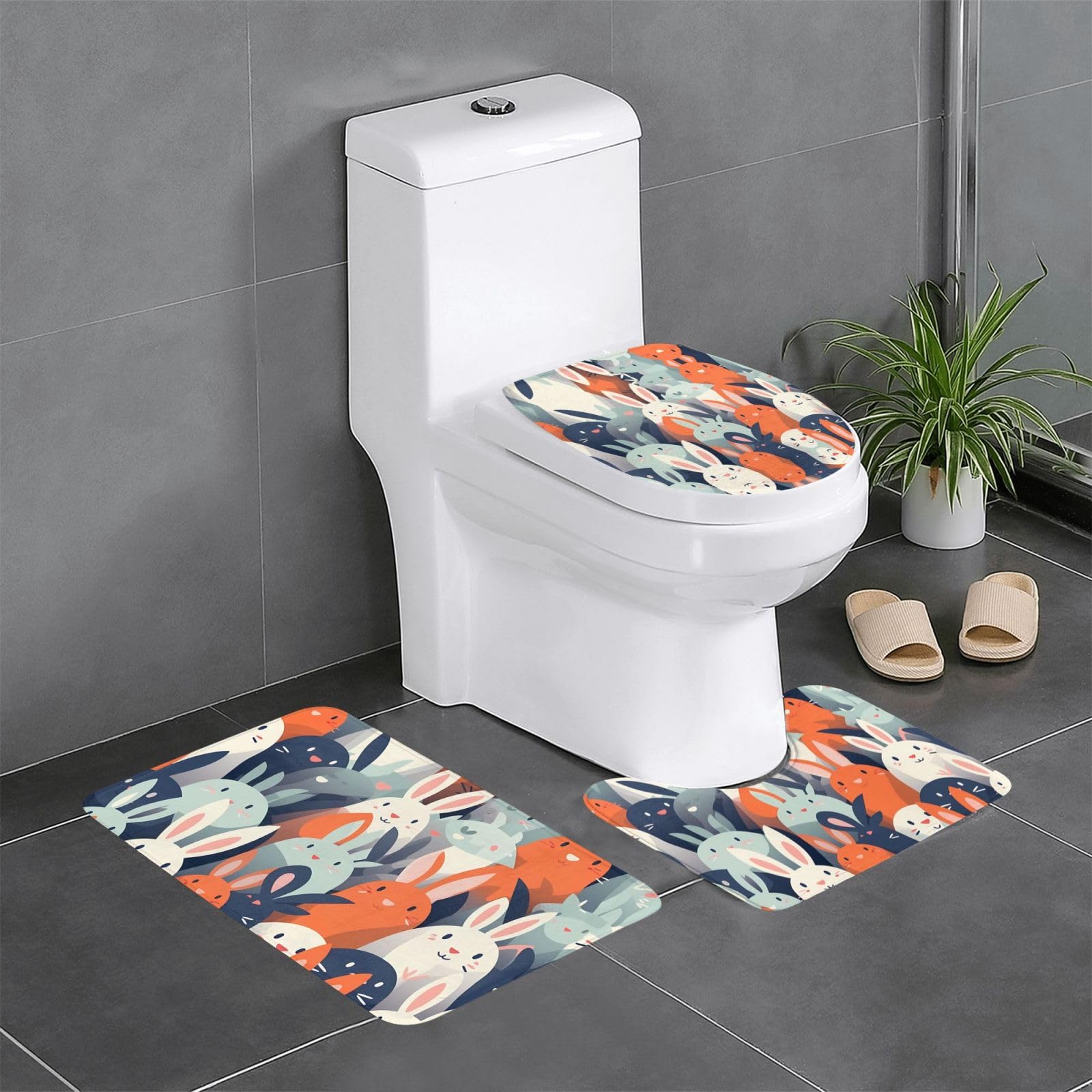 Tapis de salle de bain lapins mignons pour une touche de douceur