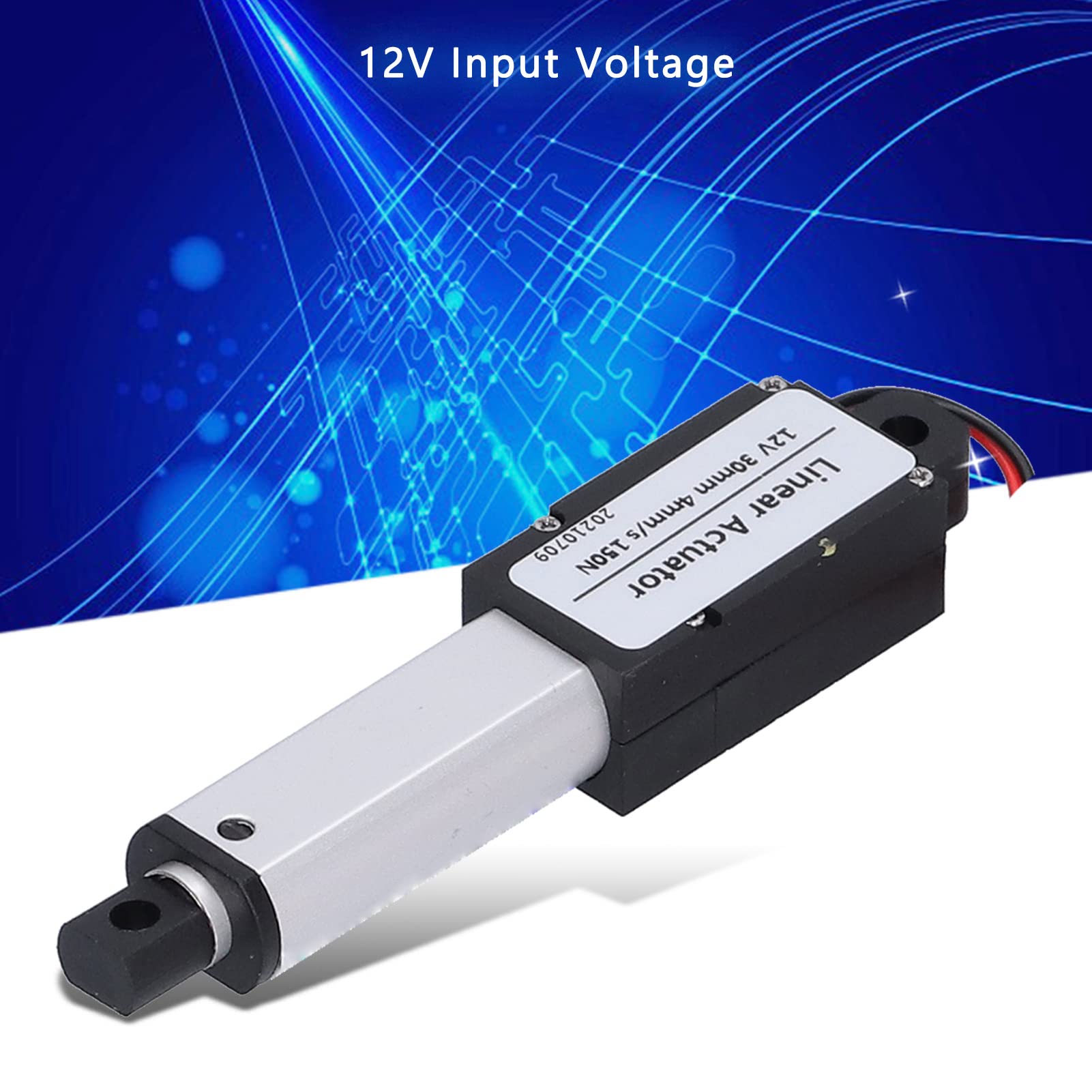 Mini Electric Linear Actuator Stroke, 30mm DC 12V Internal Limit Switch, Noise Cancelling Short Circuit TypeT Screw Linear Motion Actuator for Automotive Industrial