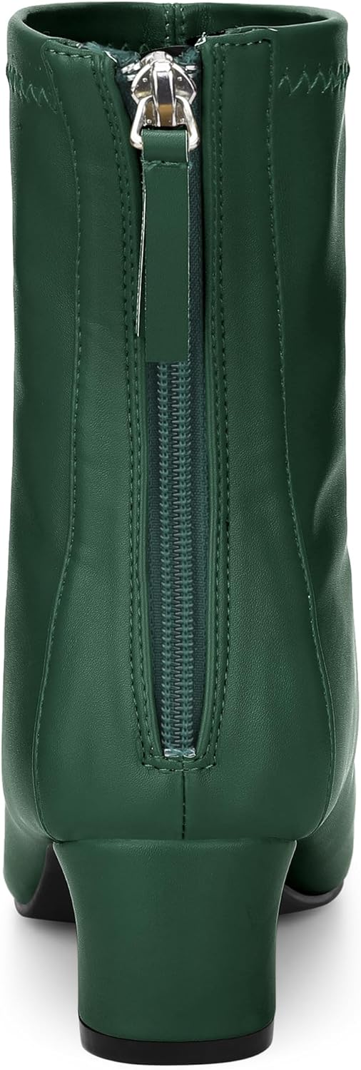 Allegra K Women's Square Toe Block Heels Ankle Boots