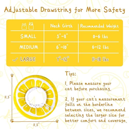 Miniatura 9 de ANWA - Collar de cono ajustable y suave para gatos, bonito collar de recuperación, conos para usar después de la cirugía