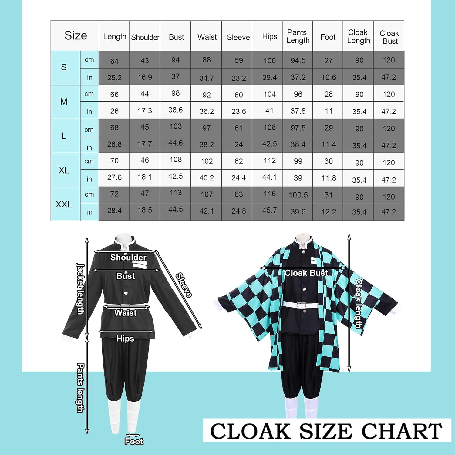 Miniatura 5 de Metaparty Tanjiro Nezuko - Disfraz de anime para hombre, disfraz de Demon Slayer para adultos y niños