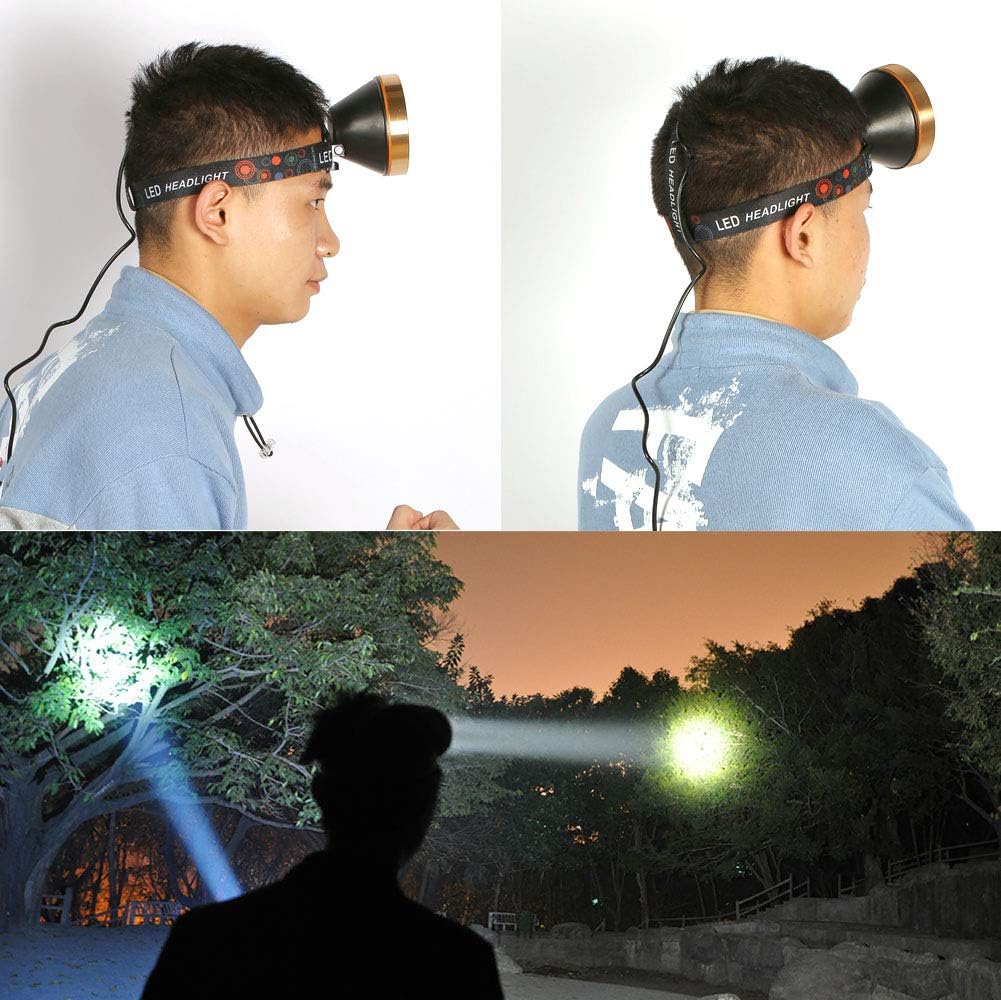 Gеt Dіѕсоunt 70% Prісе Yongkist Super Bright Headlamp High Power Headlight Rechargeable LED Spotlight with Battery Powered Flashlight Torch Waterproof Coon Hunting Light for Garden Outdoor Camping Fishing (White Light)