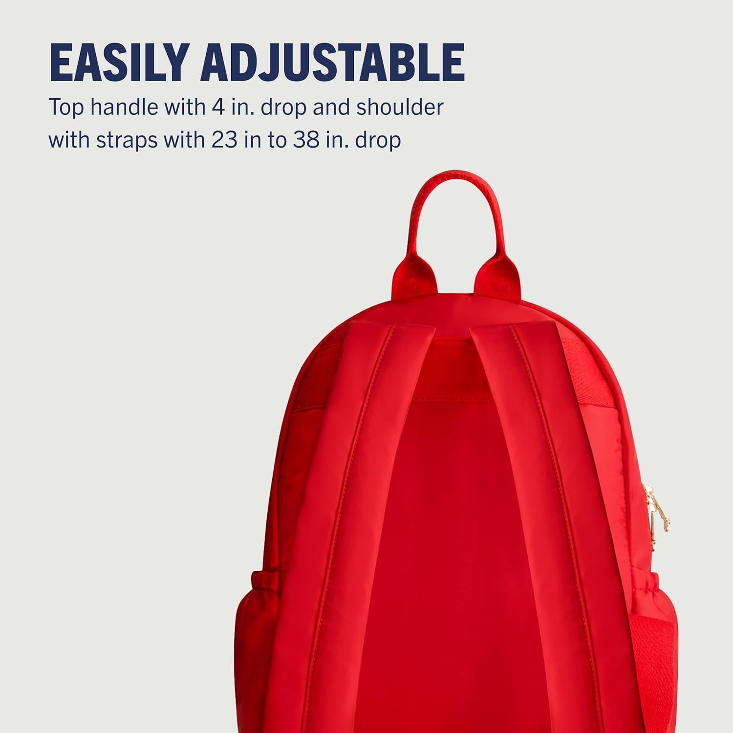 True Religion Backpack, Zip pocket, Horseshoe Logo Travel Bag, Red