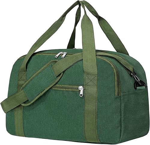 18" Small Carry on Bags for Airplanes with Laptop & Wet Compartment Underseat for Spirit Airlines Personal Item Travel Bag 18x14x8 in Duffle Gym Bag for Women Men, Army Green, 17*11.5*8 in, Practical