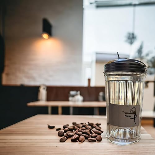 Miniatura 8 de Dispensador de vidrio con tapa de acero inoxidable y tapa lateral de 12 onzas.