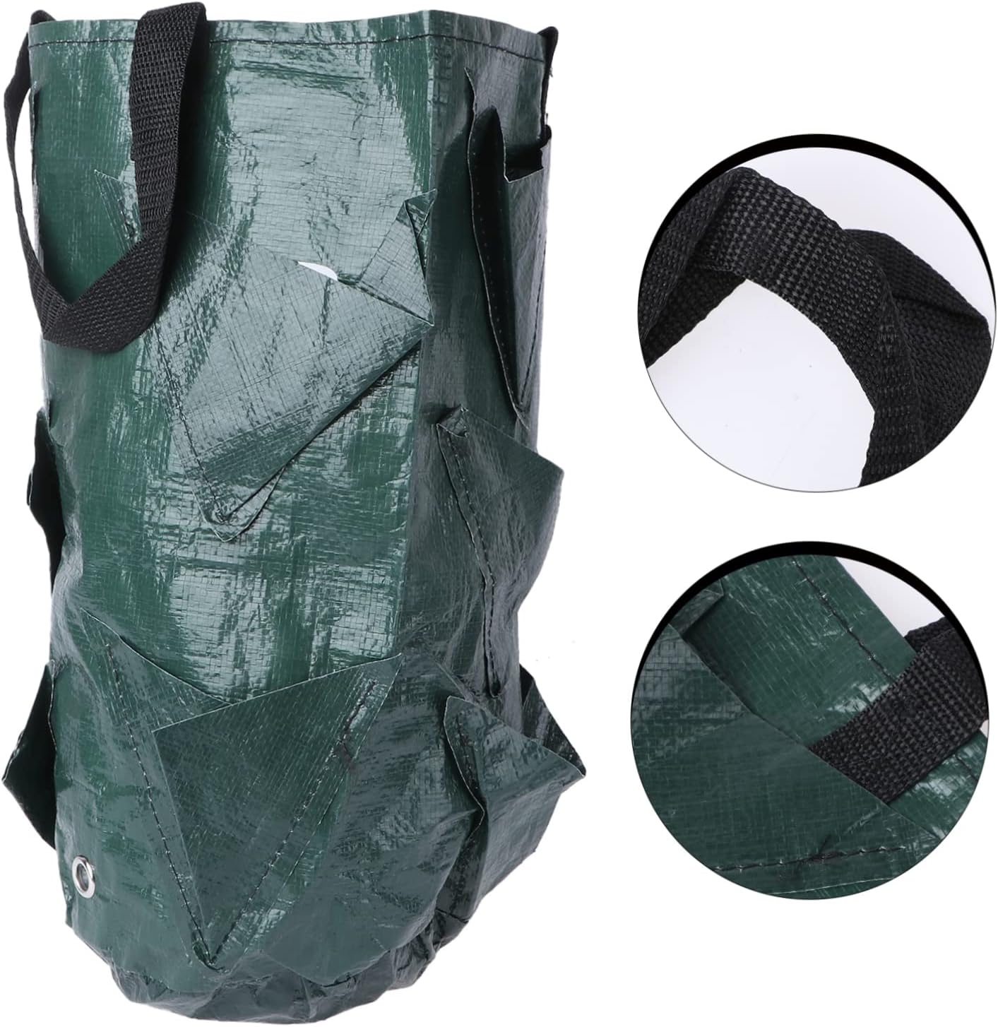 1pc Hanging Plant Grow Bag Multi-Pockets Nursery Container for Strawberries Herbs Pe Material for Gardening Space-Saving Vertical Planter Dark Green