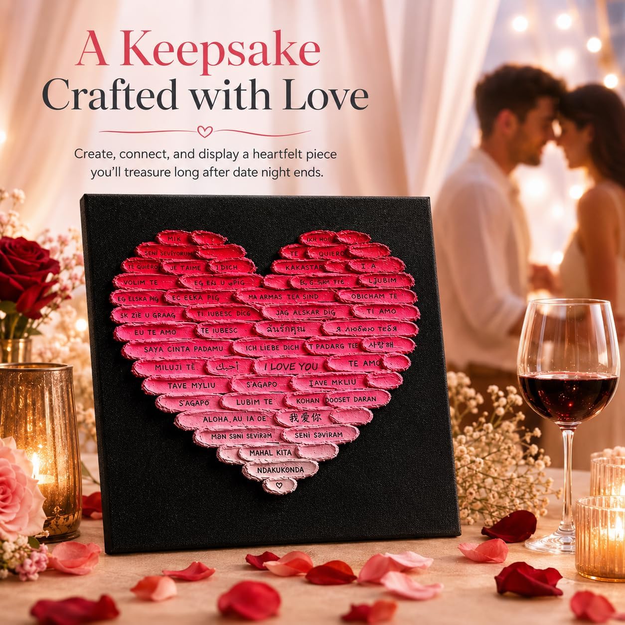 QUANWAISJ 100 Languages I Love You,Couples Gifts for Anniversary.