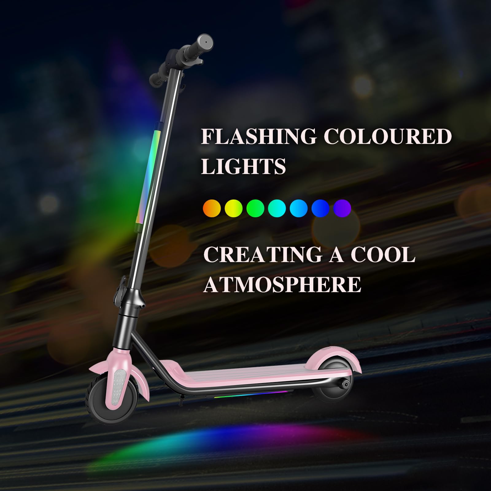 Trottinette électrique pour Enfants 6-12 Ans, 6" Scooter électrique Enfant, Double Vitesse, avec écran LED et néons, Frein électronique et autonomie de 5-8 km