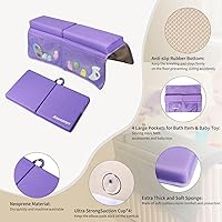 Vista 4 de Rodillera de baño y codo para bebé, tapete de espuma viscoelástica para organizador de juguetes de bañera y baño