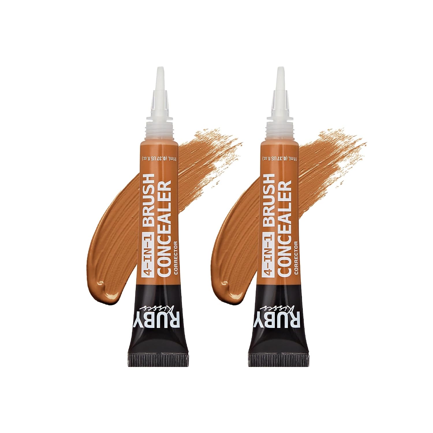 Ruby Kisses 4-In-1 Concealer, Color Corrector, Contour & Highlight, Full Coverage Natural Finish Covers Under Eye Circles & Blemishes, Hydrating & Long Lasting Formula (Classic Tan, 2 Pack)