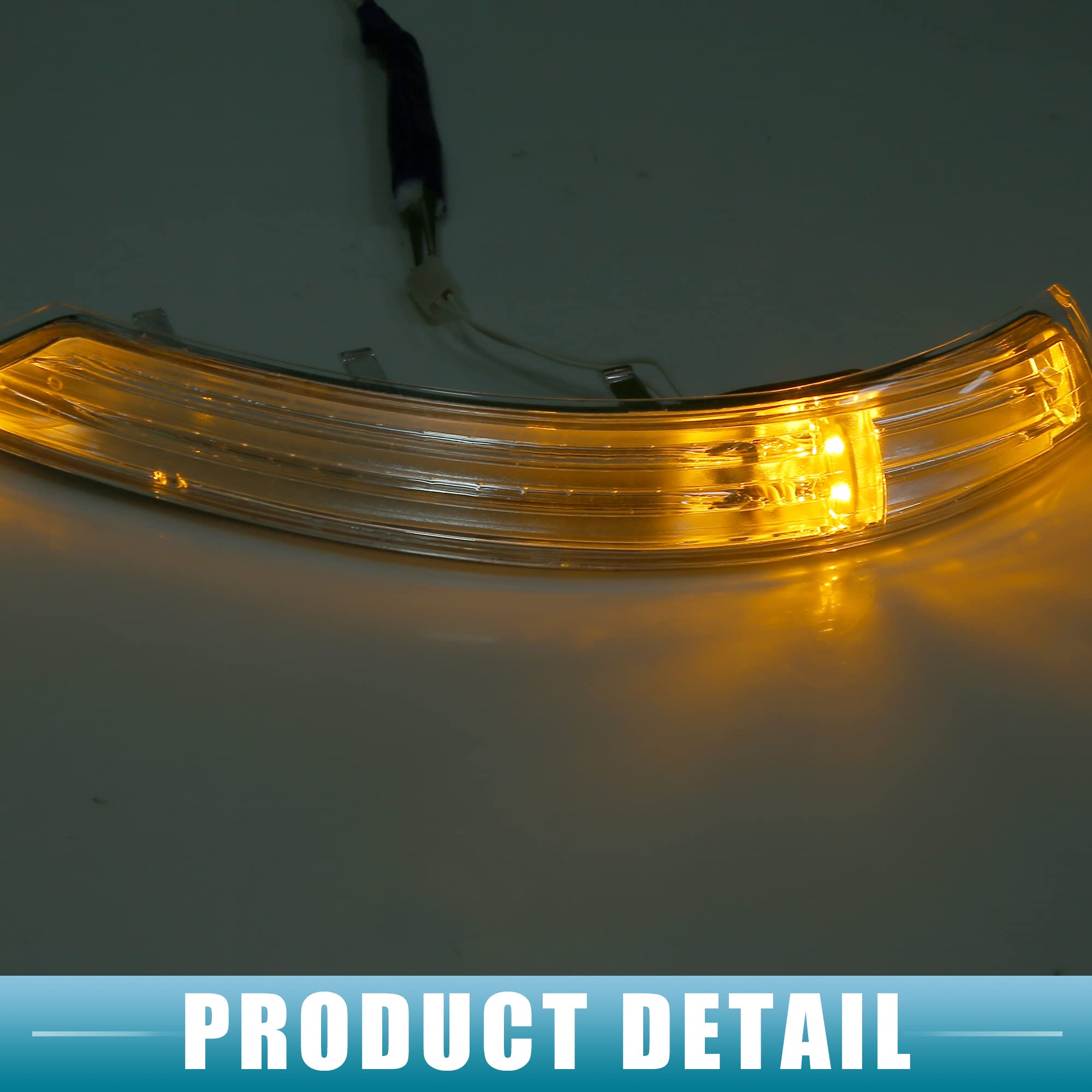 A ABSOPRO Coche Derecho Trasero Vista Espejo Señal Luz 7L6949102C para VW Touareg