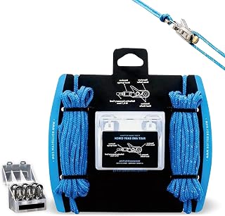 Marine-Grade Stainless Steel Paracord Tensioner with Rope Roller Cam Lock - 6-Pack for Camping, Hiking, Boating - Easy 1-Hand Adjustment - UV & Saltwater Resistant - Outdoor Tarp & Tent Cinching Tool