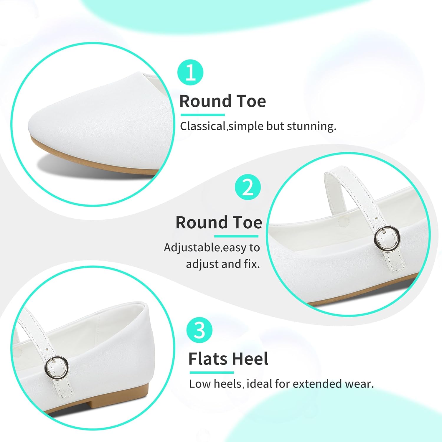 ALTOCIS Mary Jane PU-Leather Shoes for Women Round Toe Dress Ballet Flats Ladies Casual Office Dress Shoes for Work - Image 4