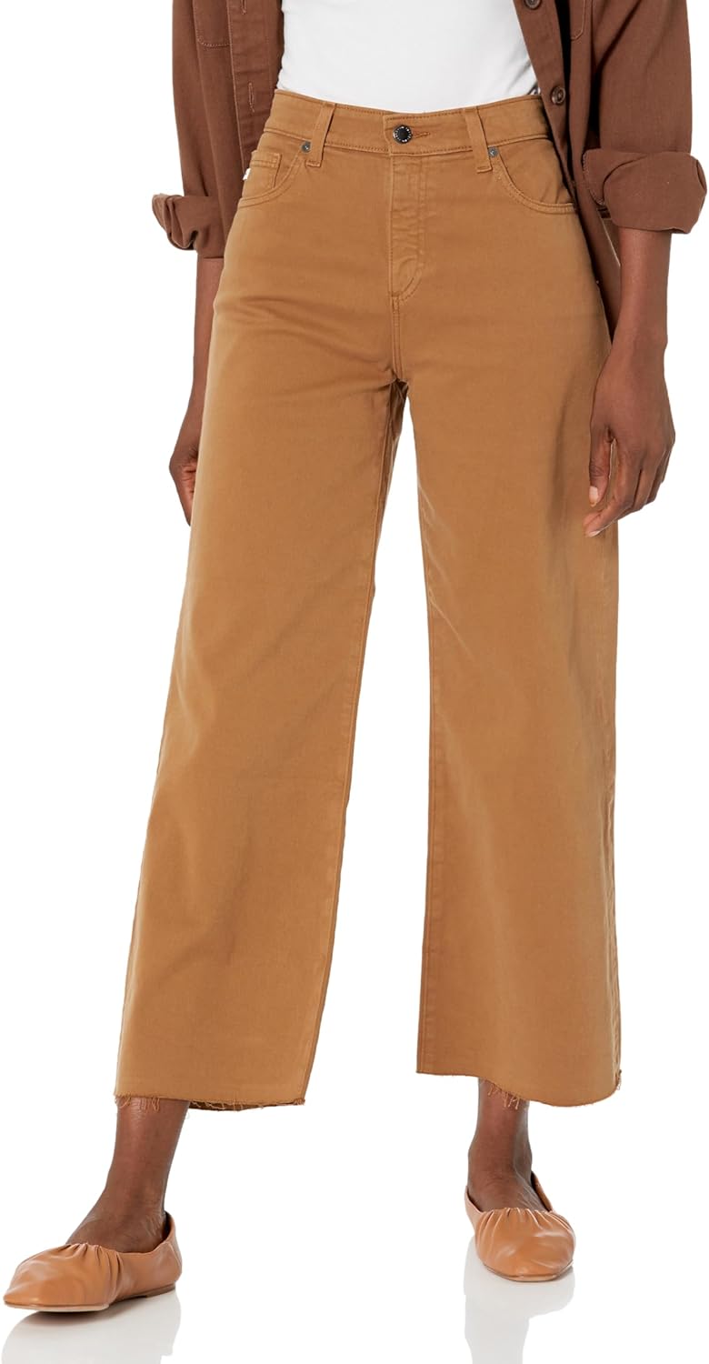 AG Adriano Goldschmied Womens Saige High Rise Straight Wide Leg Crop Jean