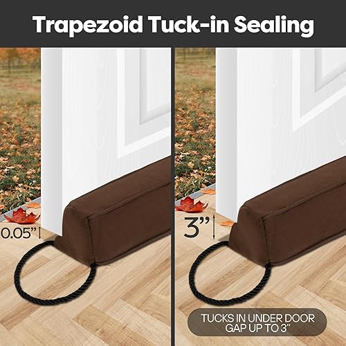 Vista 5 de Comfyanno 38” Weighted Under Door Draft Stopper, Fits Front, Bedroom, Interior Door, Easy to Install, Block Cold Air Draft from Bottom Door, 2.2lb