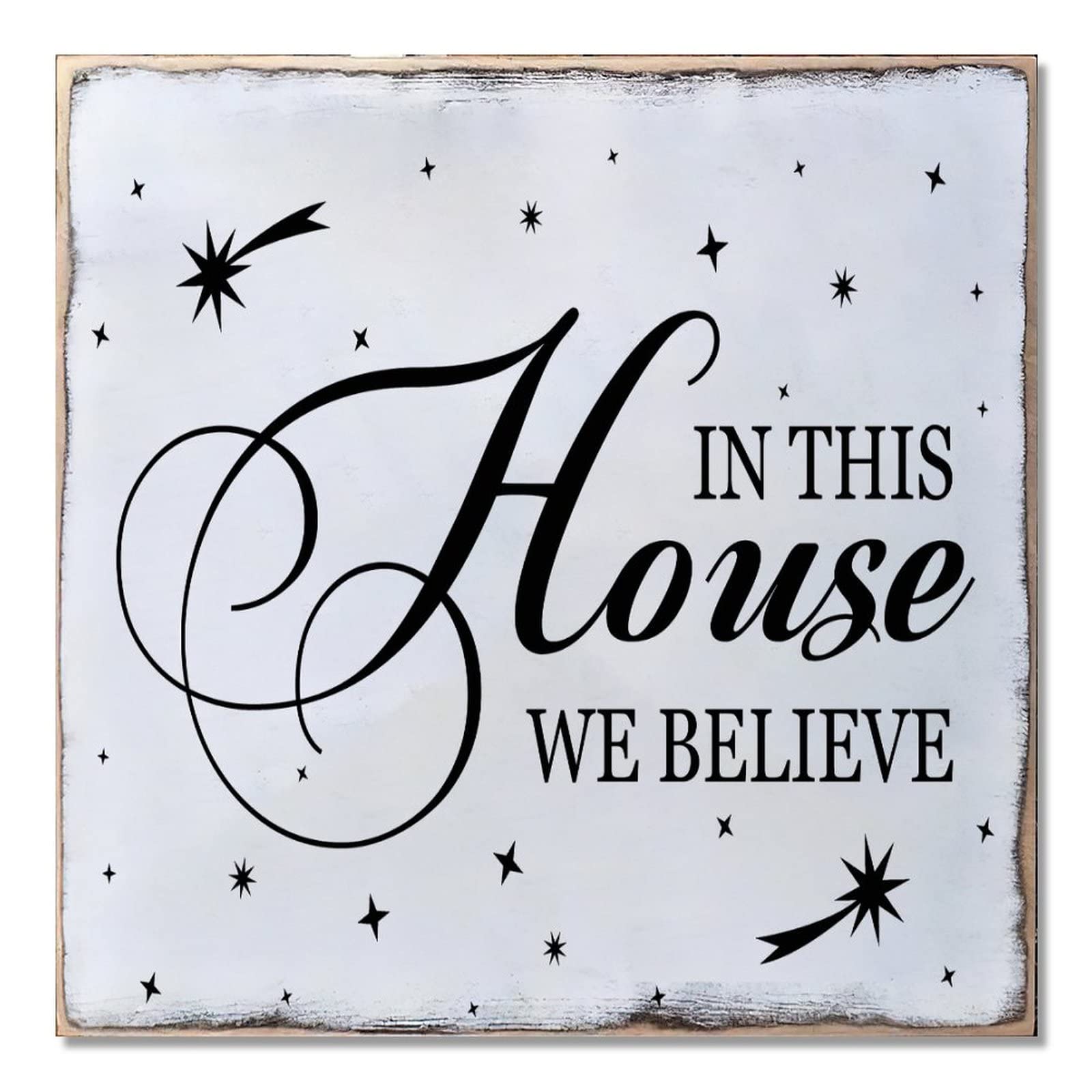 Plaque en bois rustique pour décoration de table de cuisine et Noël