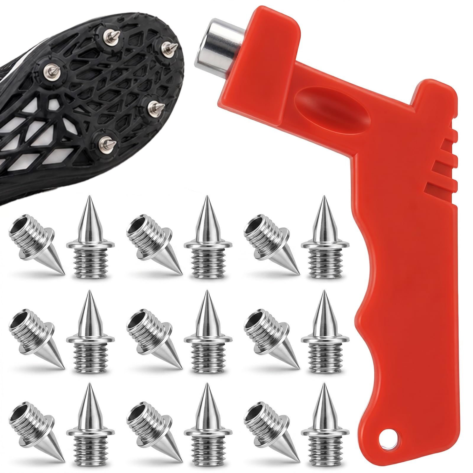 QfwdfcTrenz 50 Pcs 6mm Spikes for Running Shoes Stainless Steel