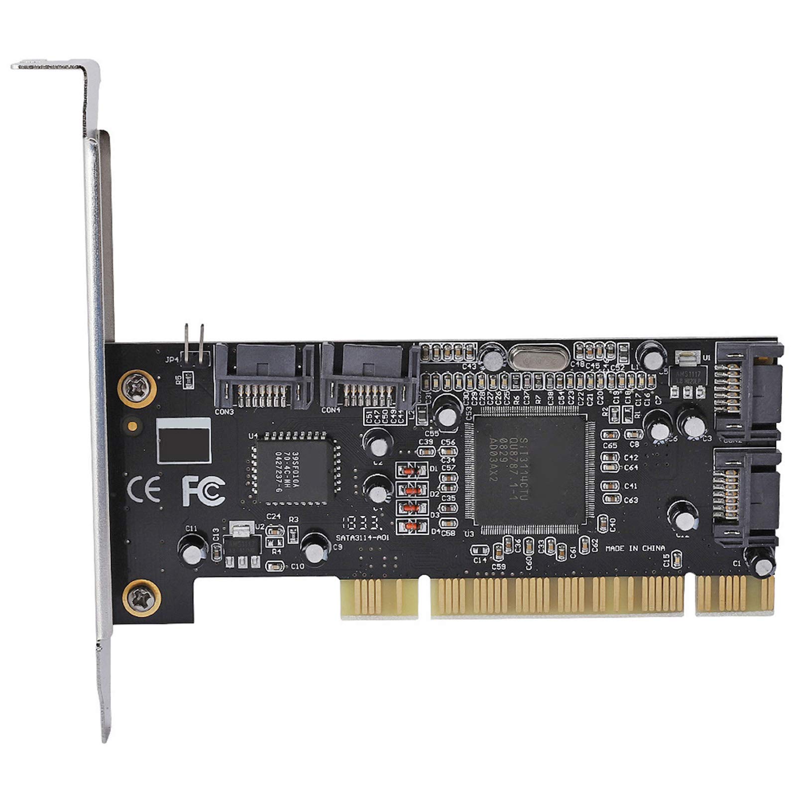 Jectse Scheda Controller PCI SATA a 4 Porte Interne Con Chipset Sil3114 da 1,5 Gbps - Raid per Espansione Interna