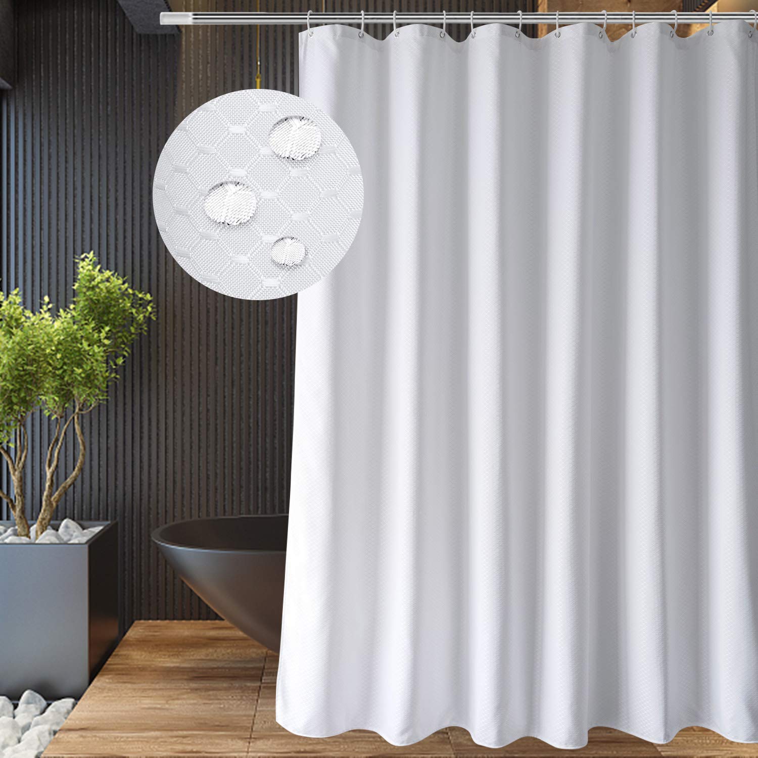 EurCross 240 x 200cm Extra Wide Shower Curtain for Bathroom & Wet Room