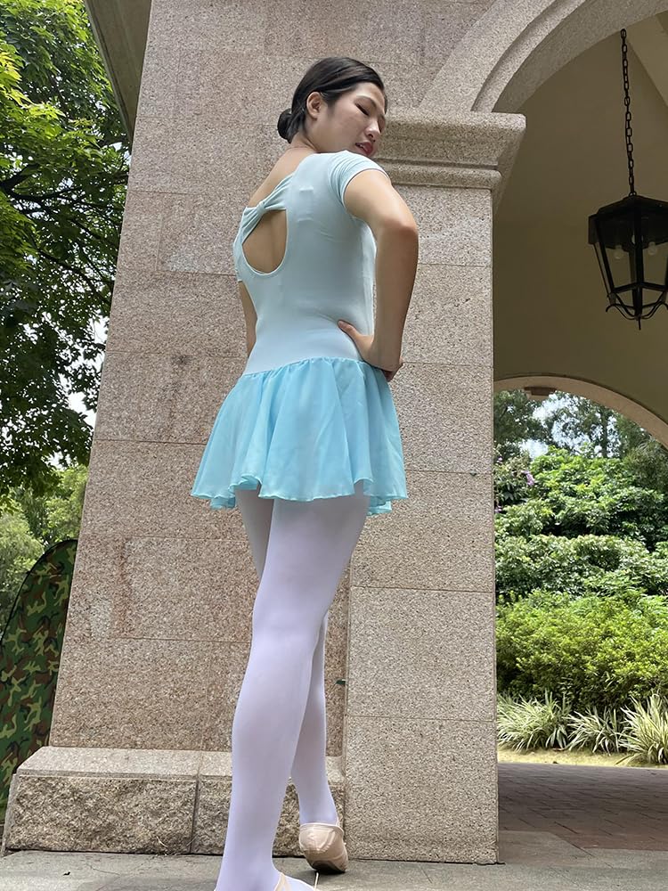 Falda Ballet Mujer,Ropa de Danza Femenina Mallas de Ballet con Lazo, Vestido Baile, Mallas Gimnasia Manga Larga, Monos algodón Rosa