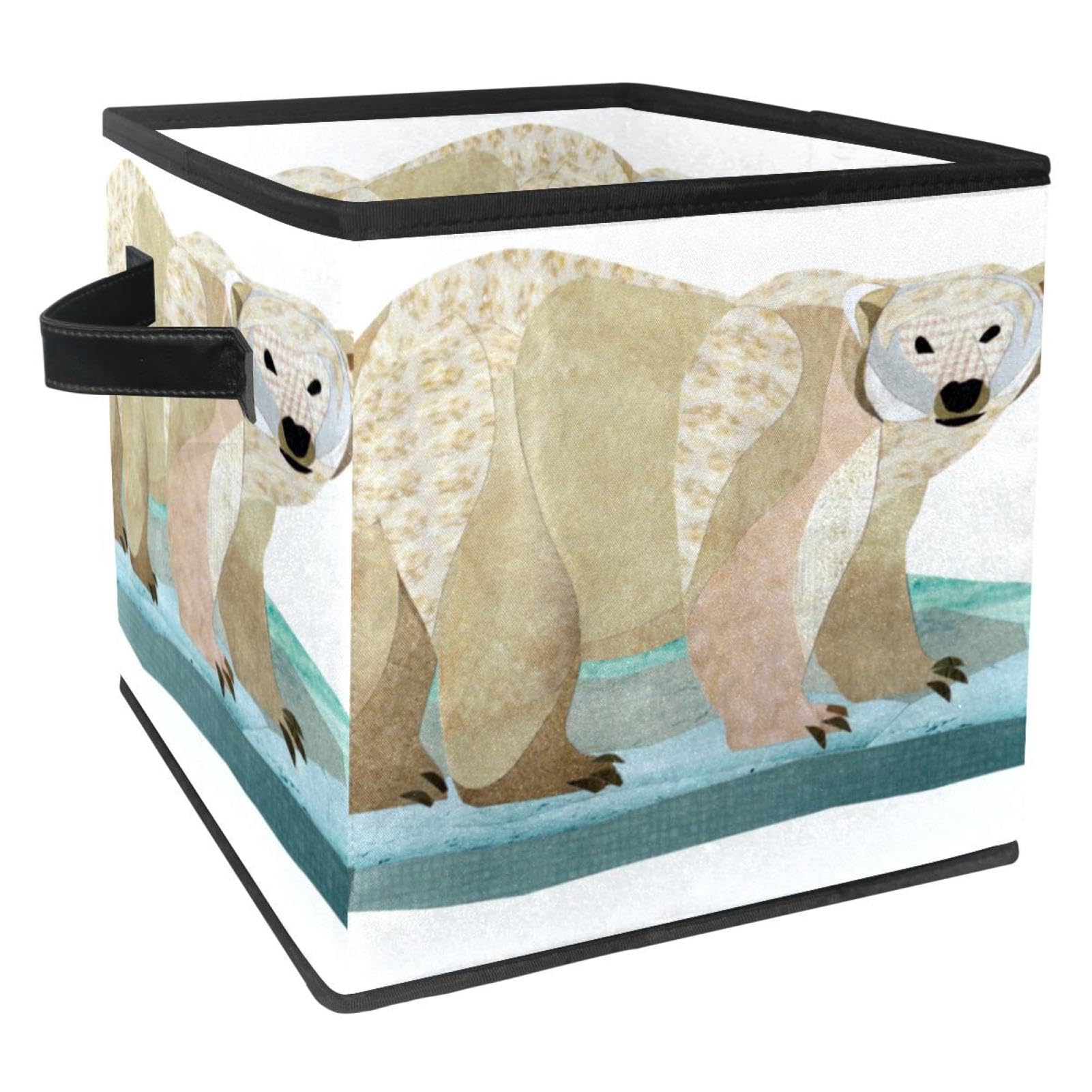 Boîte de rangement pliable cube ours polaire pour créer un coin lecture cosy en chambre