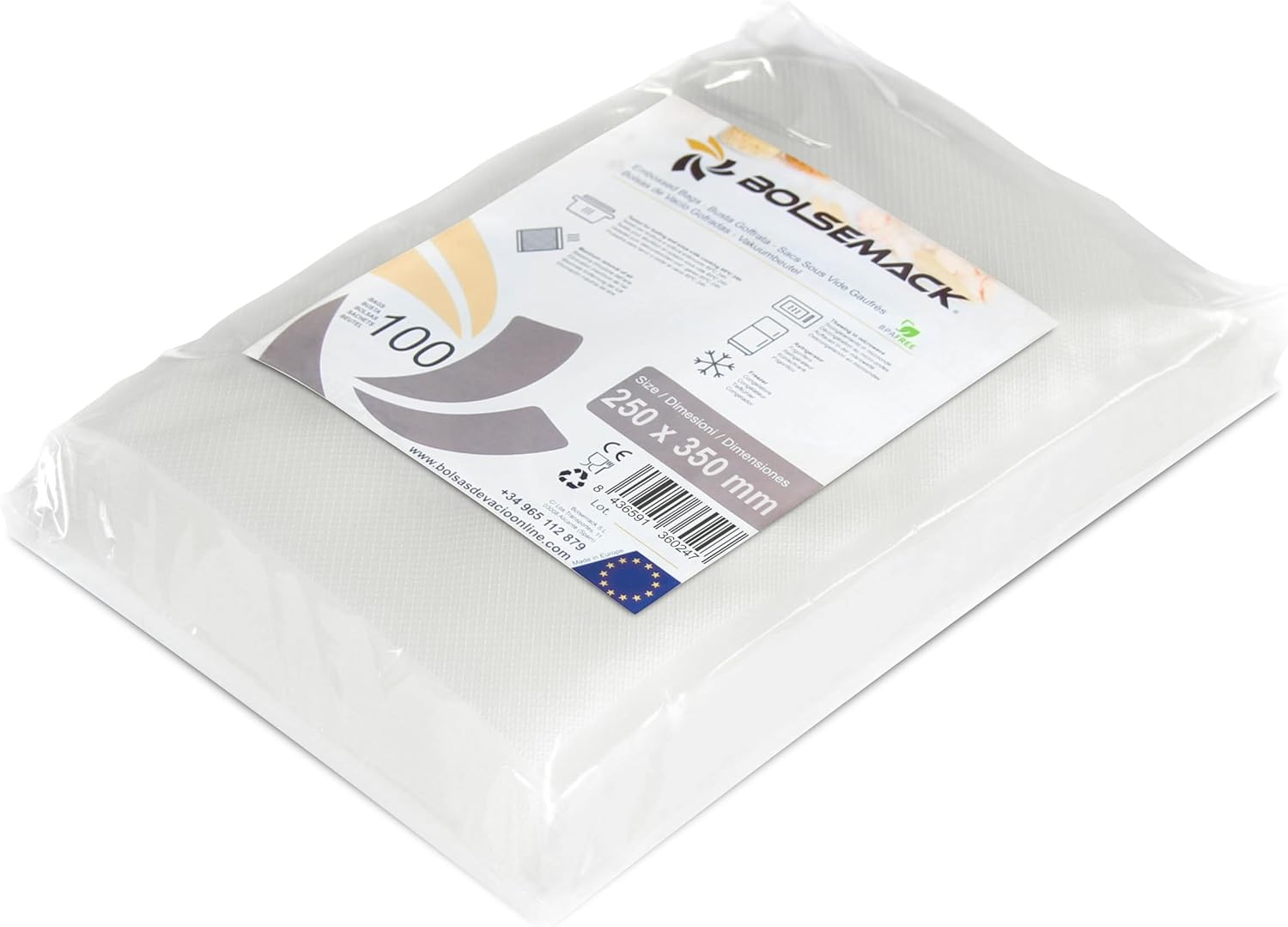 BOLSEMACK Sacchetti Sottovuoto Per Alimenti - 100 Buste 25x35cm Senza BPA, Compatibili Con Tutte Le Macchine Sottovuoto - Foto 12