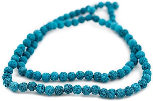 Miniatura 3 de TheBeadChest - Cuentas de lava volcánica azul turquesa (0.315in)