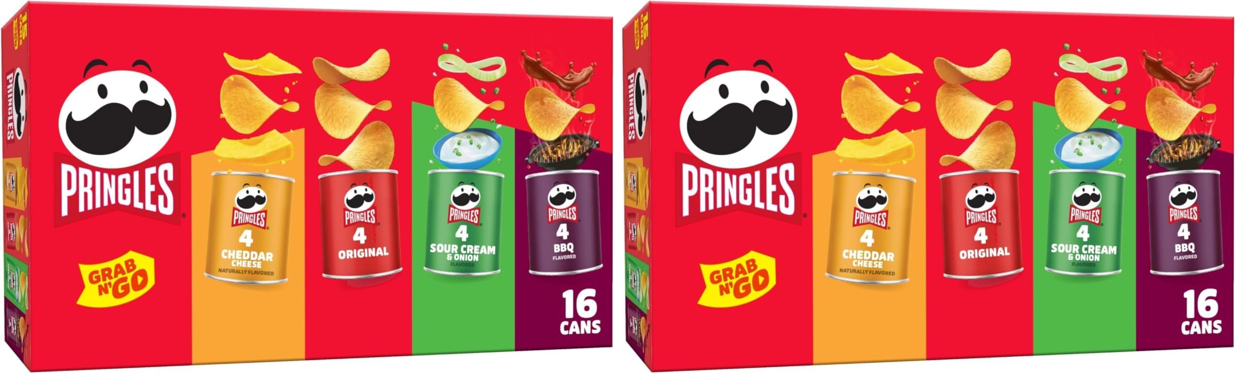 Potato Crisps Chips, Lunch Snacks, Office and Kids Snacks, Grab N' Go, Variety Pack (16 Cans) (Pack of 2)