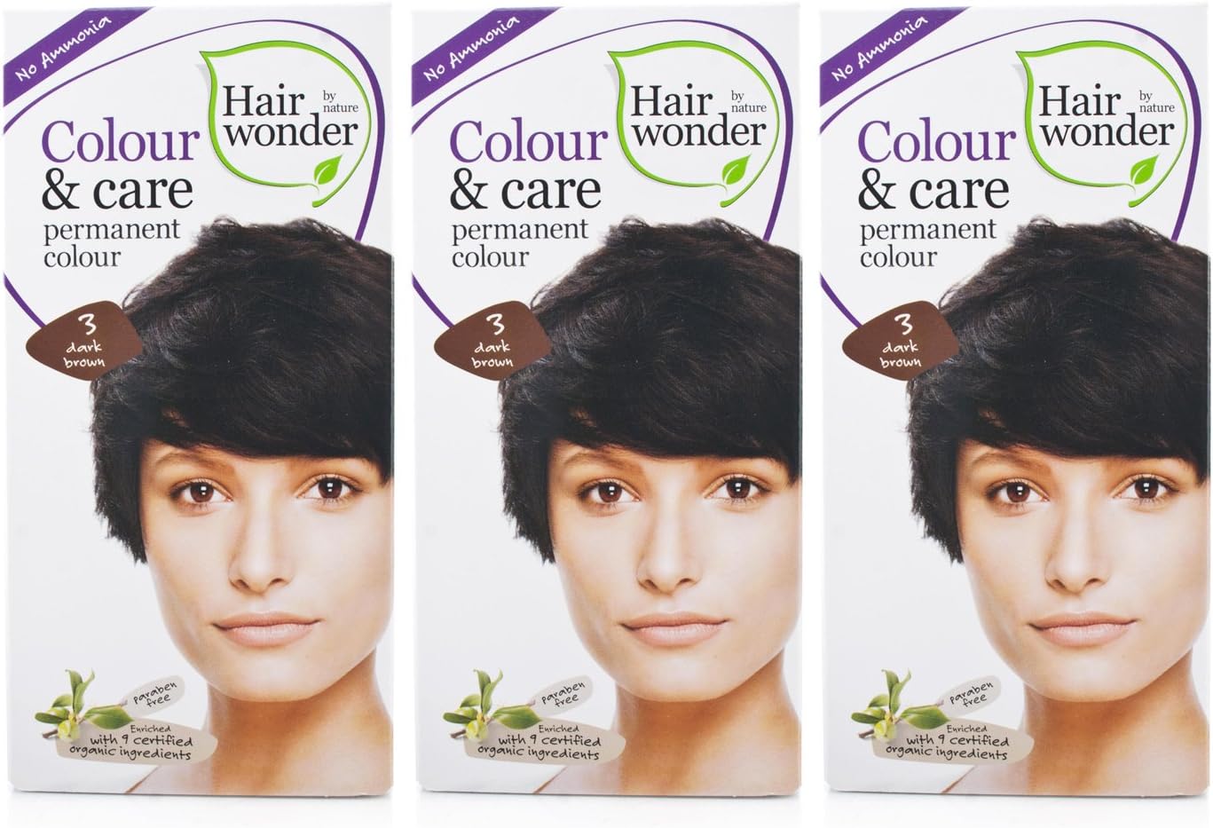 (3 PACK) - Hair Wonder - Colour & Care Dark Brown 3 | 100ml | 3 PACK BUNDLE