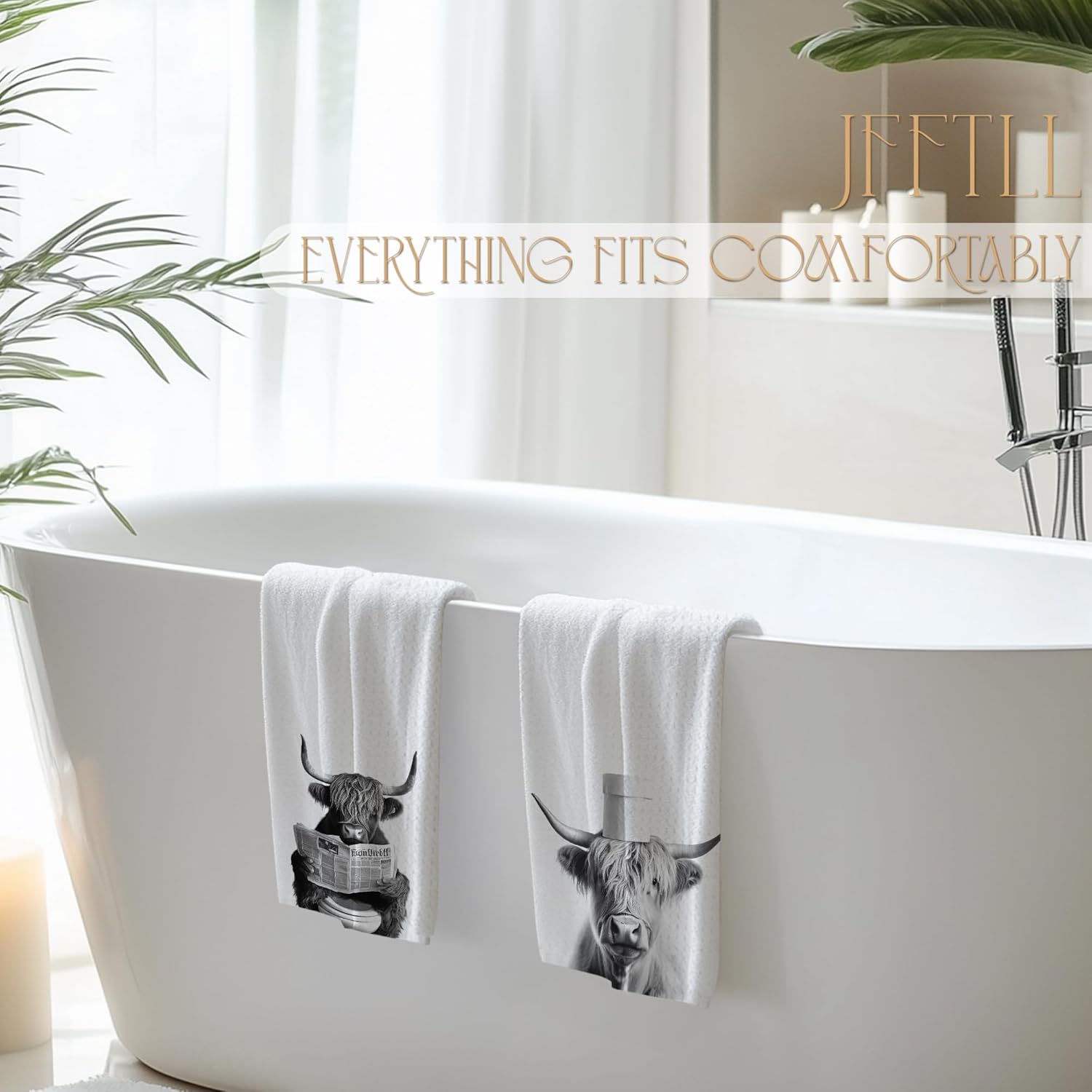 Cow Bathroom Decorative Towels - Cow Gifts Hand Towel, Funny Cows Decorative Hand Towels for Bathroom, 16x24 Inch Set of 2 - Image 5