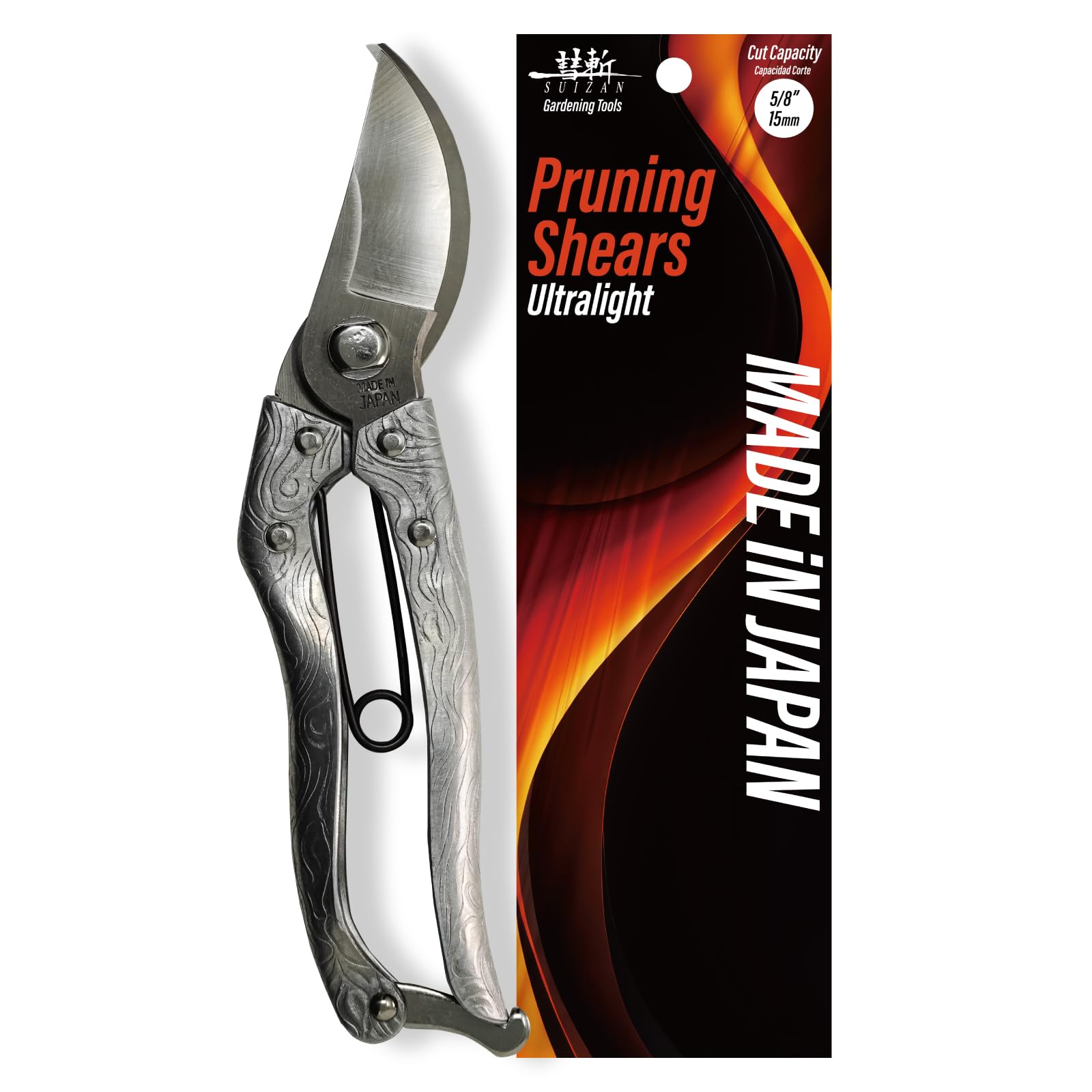 SUIZAN Bypass Pruning Shears 200mm Forged Aluminum Handle - Professional Japanese Hand Pruners Garden Scissors Gardening Tools