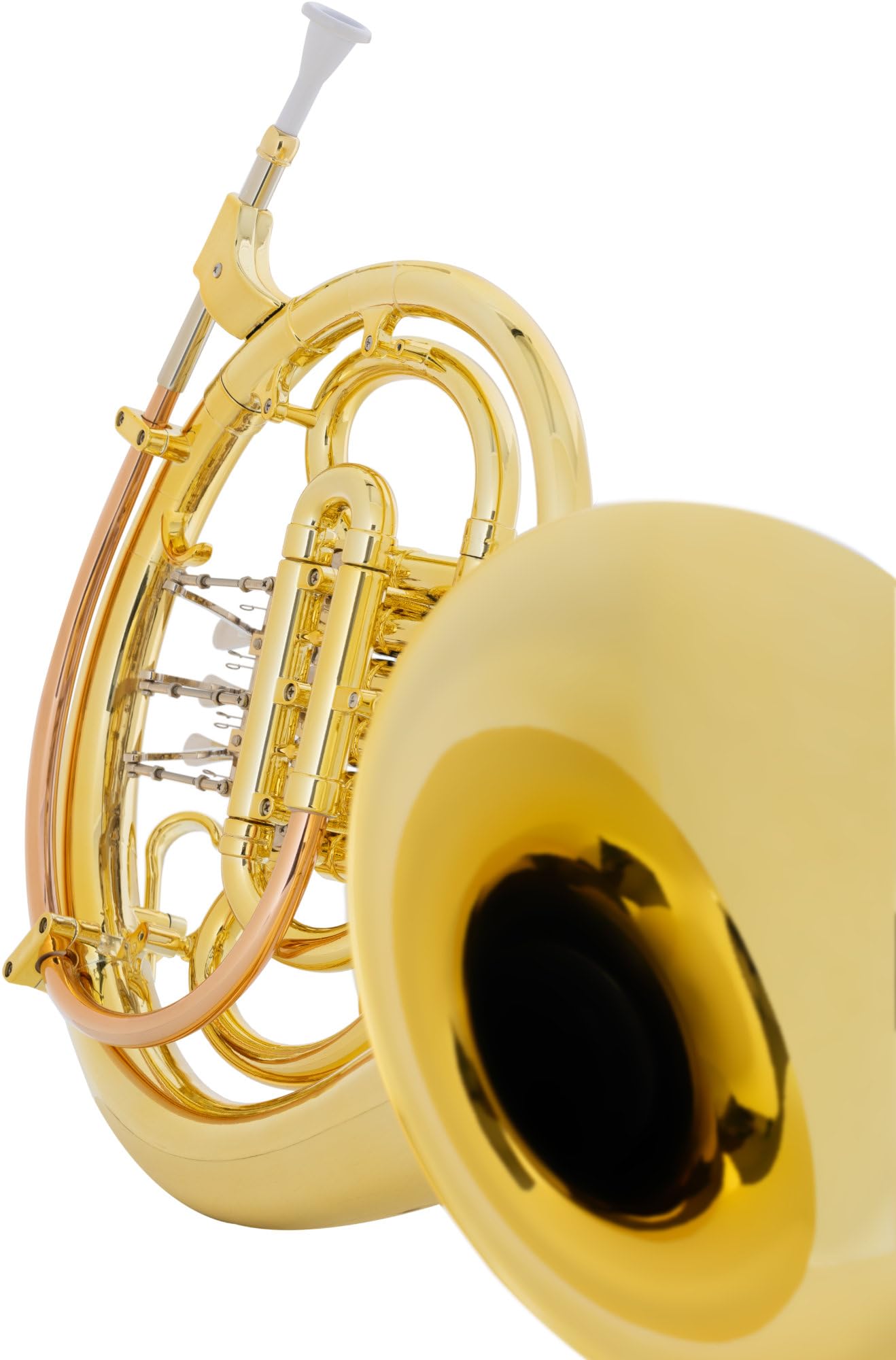 Classic Cantabile WH-30GD MardiBrass Kunststoff Bb-Waldhorn Gold - inkl. Mundstück & Hülle mit Rucksackgurten - Für Anfänger und Profis - Wetterfest und Wasserdicht - leichtes, stabiles Instrument