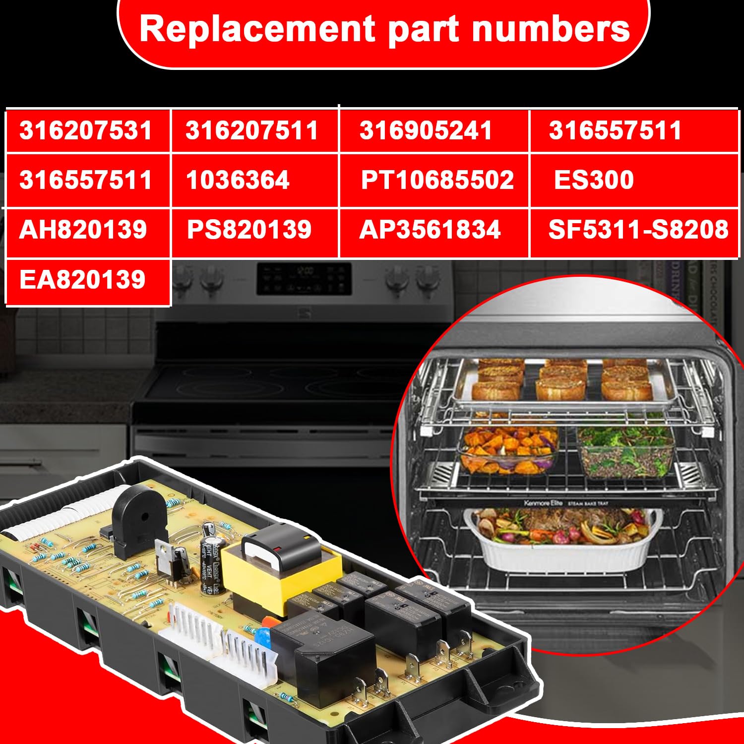 316207511 - Placa de circuito de control electrónico para horno/estufas/estufas, piezas de repuesto para Frigidaire/Kenmore/Tappan/Kelvinator/Gibson/Philco