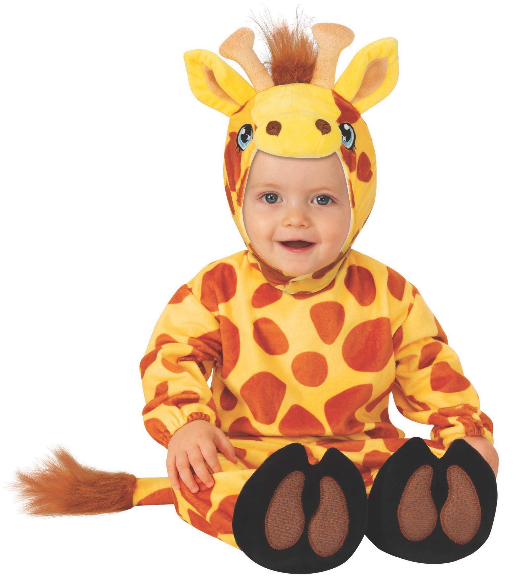 Disfraz de jirafa para bebé con capucha acolchada tacto peluche suave 5