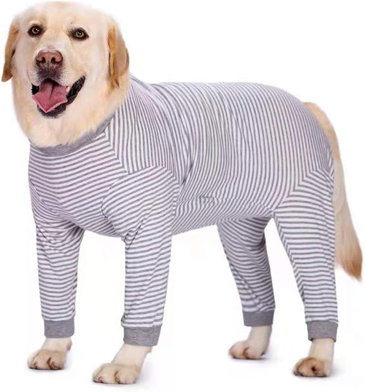 Macacão cirúrgico para cães Yeapeeto com cobertura integral, algodão e elastano, tamanho 5XL, cinza