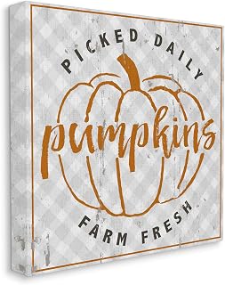 Stupell Industries Farm Picked Pumpkins Charming Autumn Plaid