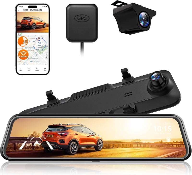 WOLFBOX G900 12 Inch Mirror Dash Cam Storage
