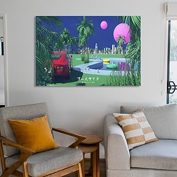 Amazon.co.jp: イラストレーター 永井博 アートポスター 80年代シティ