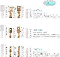 Vista 2 de Kinstecks 600 piezas de conectores de espada de alambre de 0.110 in, 0.189 in y 0.248 in, macho y hembra, bloque de terminales de empalme rápido