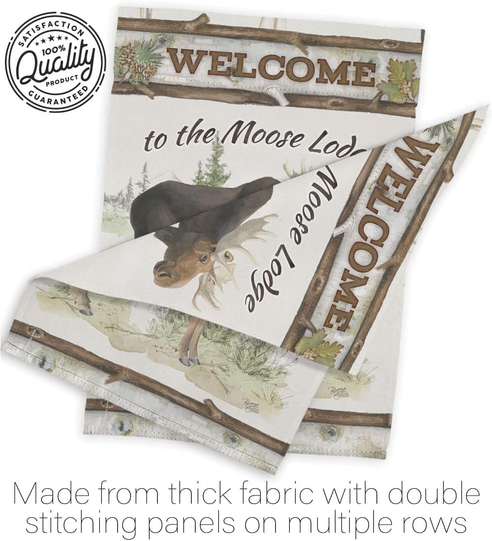 Breeze Decor G160104 The Moose Lodge Nature Wildlife Impressions Decorative Vertical Garden Flag 13" x 18.5" Printed In USA Multi-Color